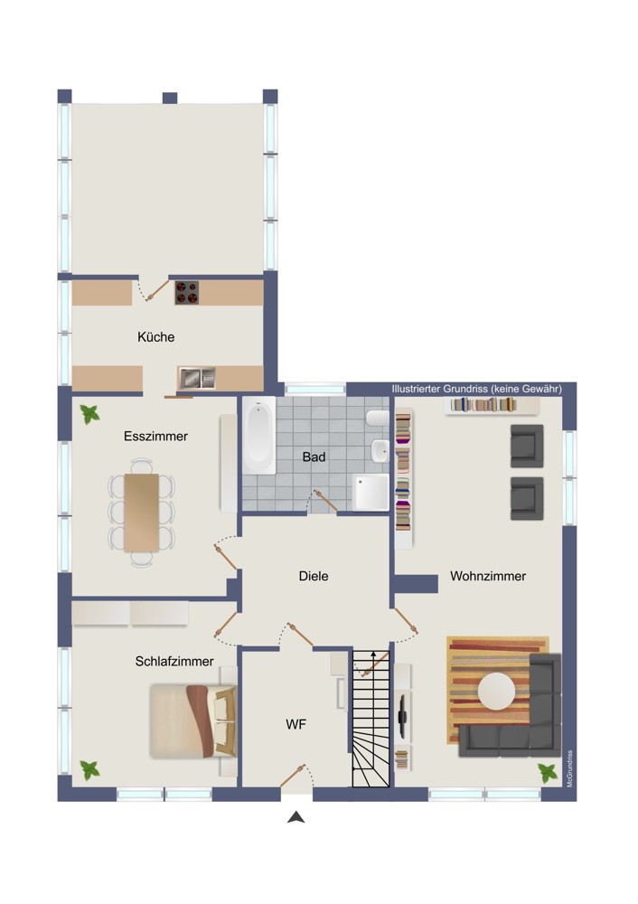 Erdgeschoss (kein Maßstab)