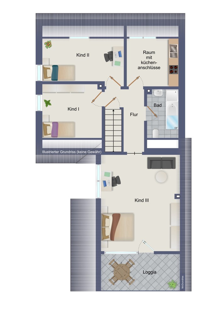 Dachgeschoss (kein Maßstab)