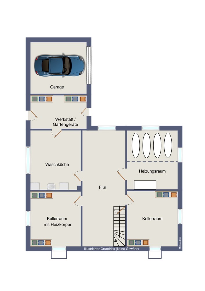 Kellergeschoss (kein Maßstab)
