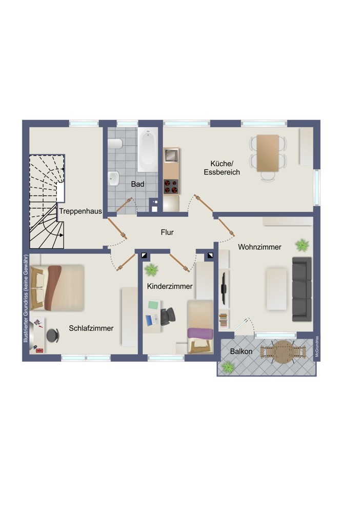 Obergeschoss (kein Maßstab)