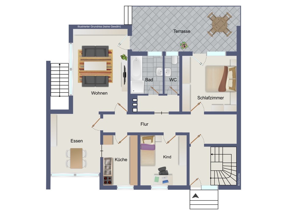Erdgeschoss (kein Maßstab)