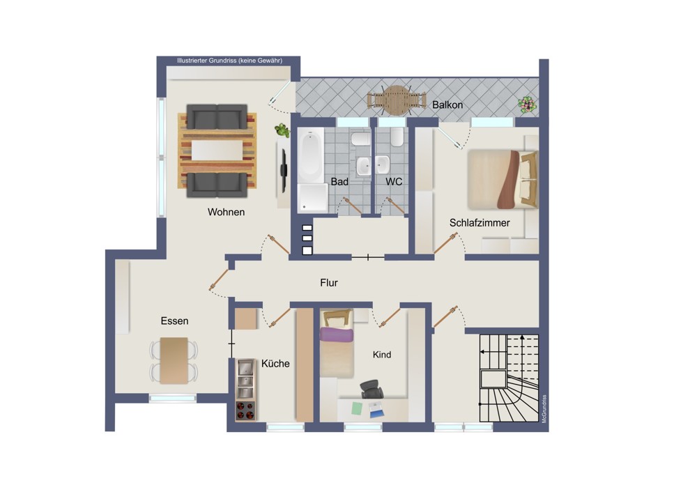 Obergeschoss (kein Maßstab)