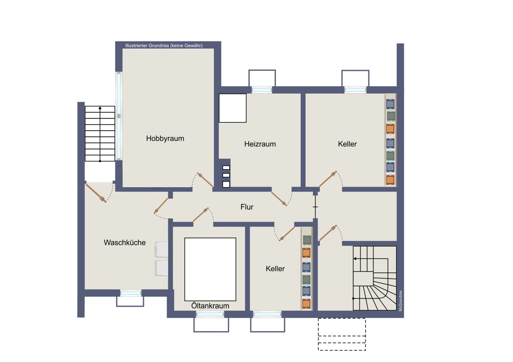 Kellergeschoss (kein Maßstab)