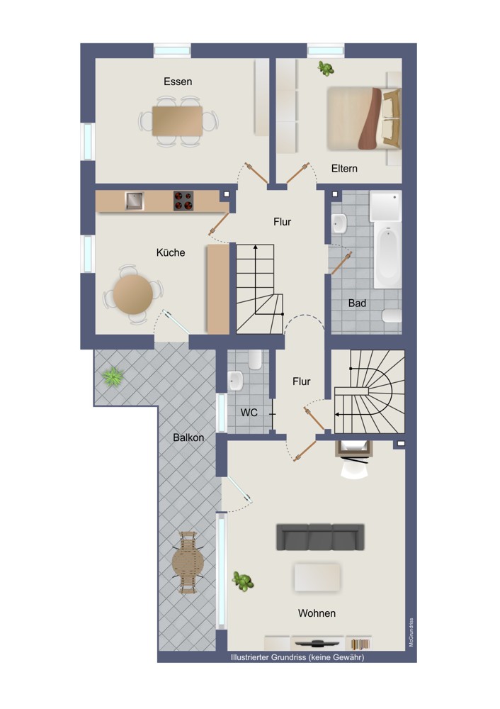 Erdgeschoss (kein Maßstab)